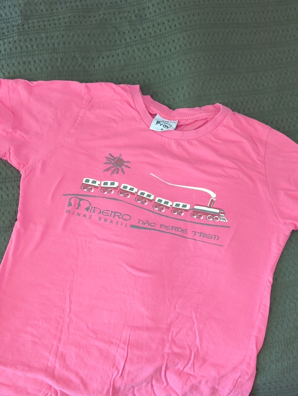 Girls Short Sleeve Pink Graphic Train Tee - Brand: